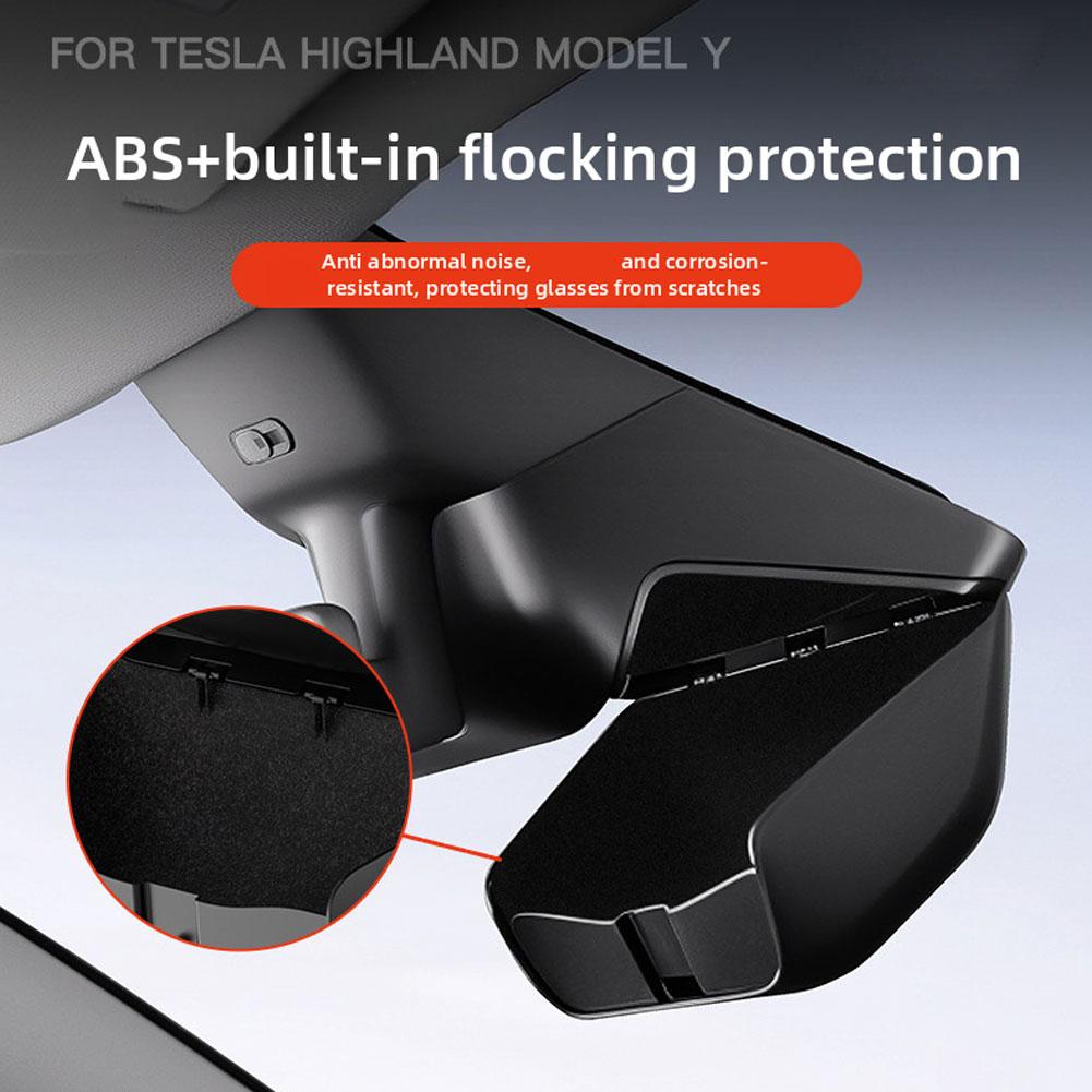 Dla Tesli Model Y Juniper Uchwyt na okulary przeciwsłoneczne do samochodu Etui na okulary samochodowe Organizer do schowka za lusterkiem wstecznym Akcesoria wewnętrzne 2026