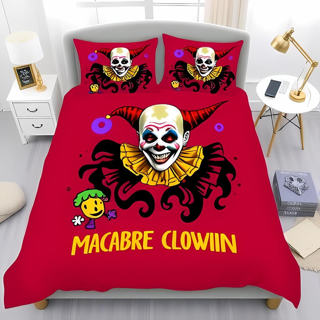 Cartoon Clown Duvet Cover for Kids Boys Girls Queen King Lightweight Quilt Cover Funny Circus Bedding Set Bedroom Decor No Quilt