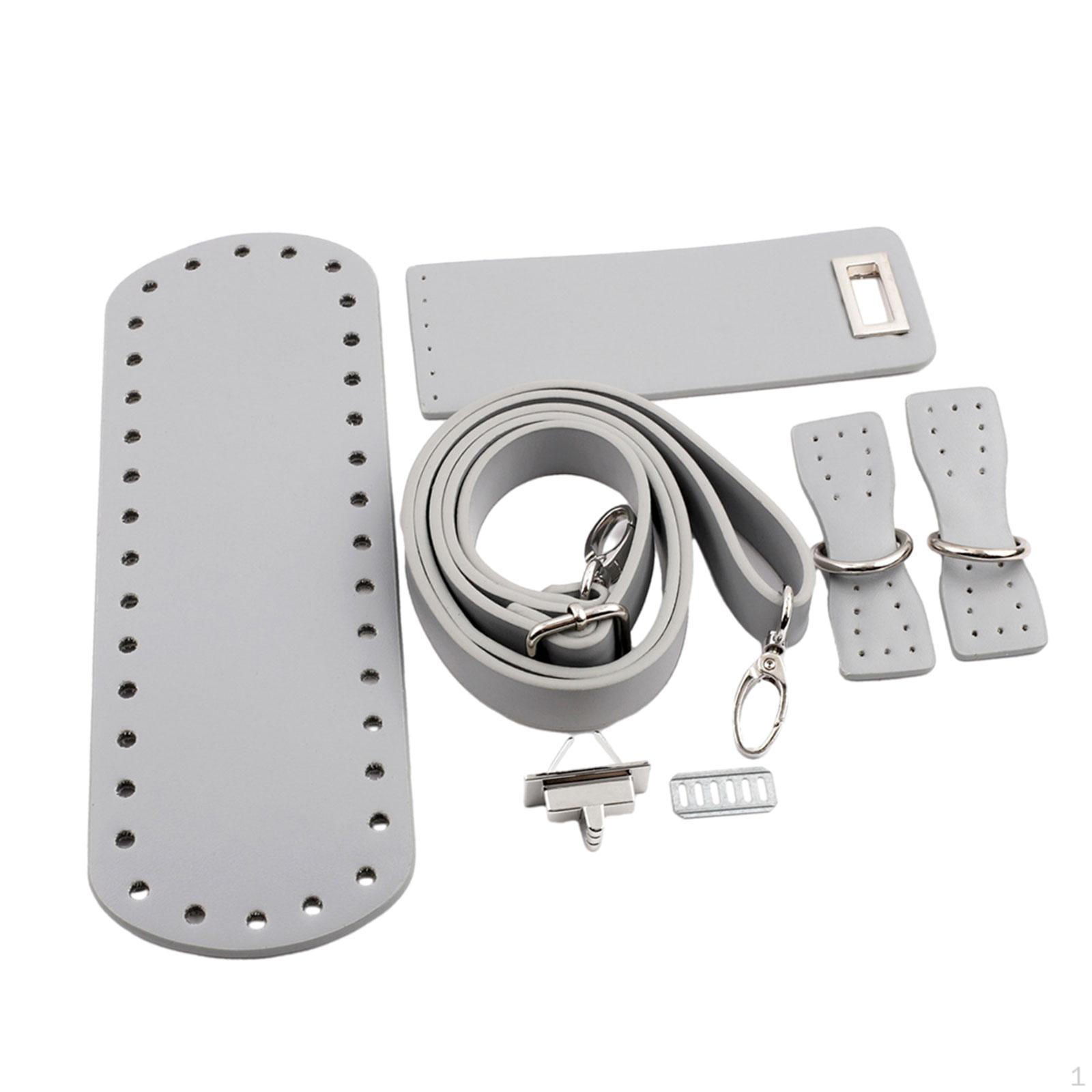 

Дно сумки для вязания крючком Регулируемый плечевой ремень из тканой искусственной кожи Набор «сделай сам» серый