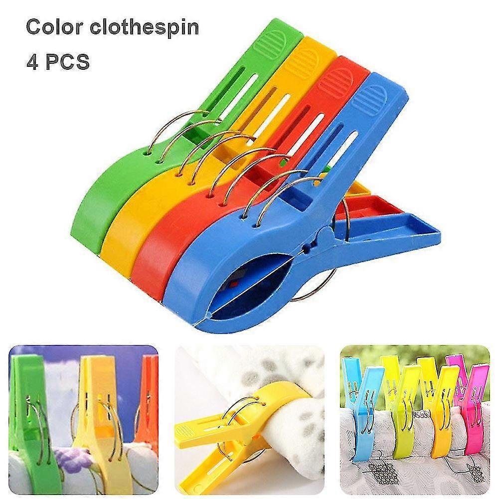 4pcs Clips Windproof Pegs Large Clamp For Clothes Beach Towel Home Drying Racks