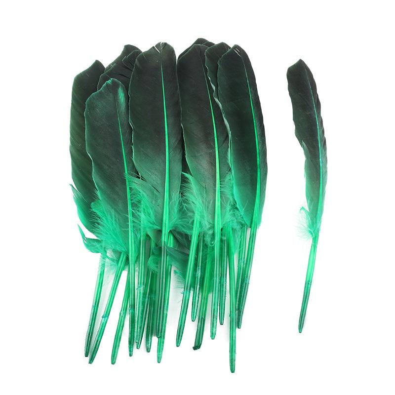 10Pcs Gray Knife Plume Feather Colored Feather Goose Feather Diy Jewelry Handicraft Feather Pen Decorative Material About 22-28Cm Long
