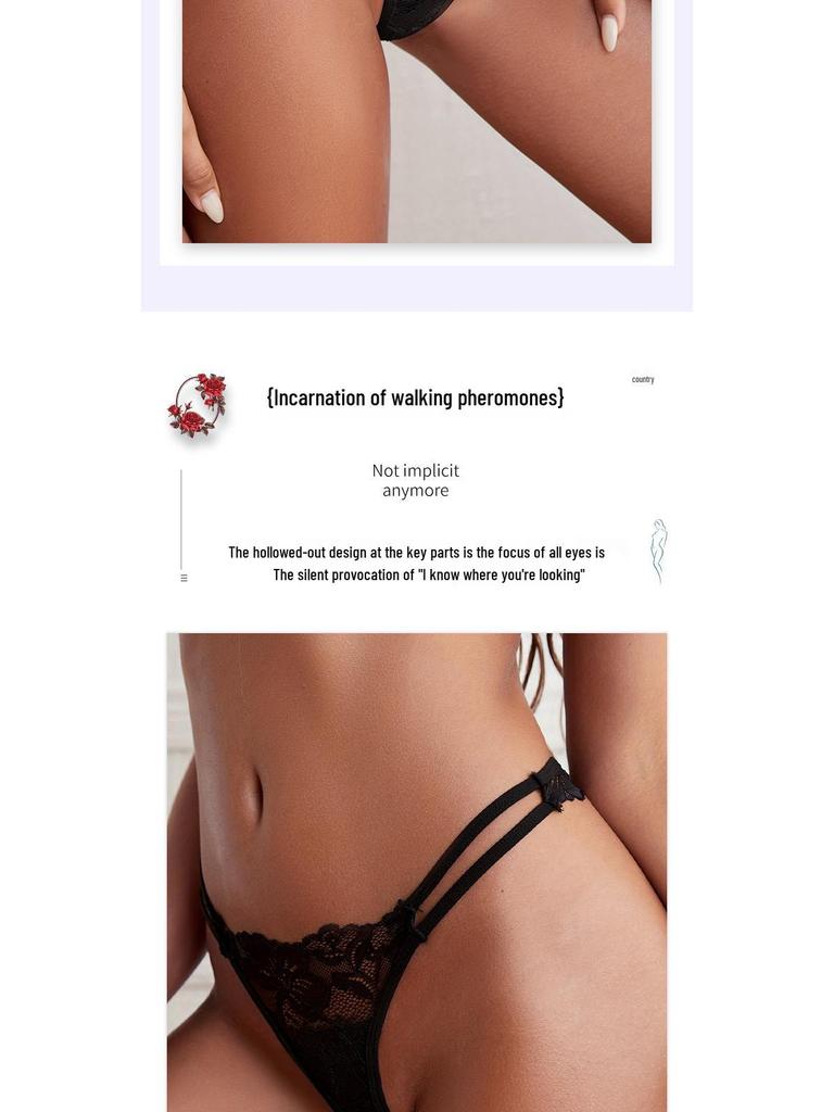 Women's Low-Rise Lace Thong with Adjustable Buckle Waist - Hip-Lifting & Breathable