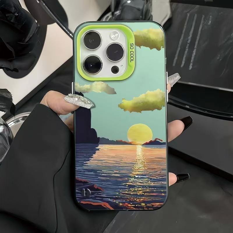Seaside sunset is suitable for Apple 17Promax mobile phone case personalized vitality case iPhone16/15/14 Europe and America 13