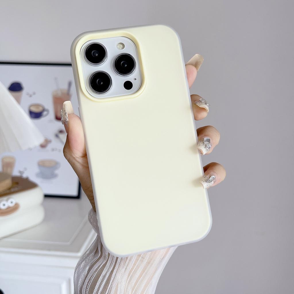 2-In-1 Simple Macaron Solid Color Suitable for iPhone15Pro Max Apple 16 Mobile Phone Case 13/14 Soft Case