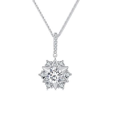 Moissanite Silver Star Necklace 1.0 Ct Silver 925