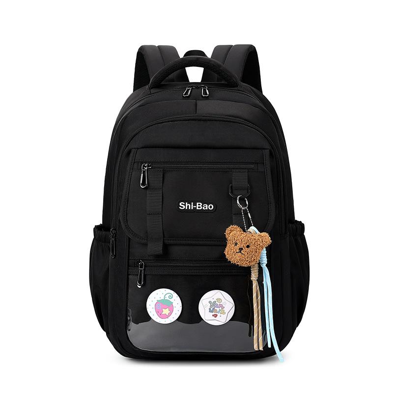 Sac à dos scolaire grande capacité pour filles Élèves du primaire et du secondaire Protection de la colonne vertébrale Imperméable Nylon Sacs d'école Sacs à dos