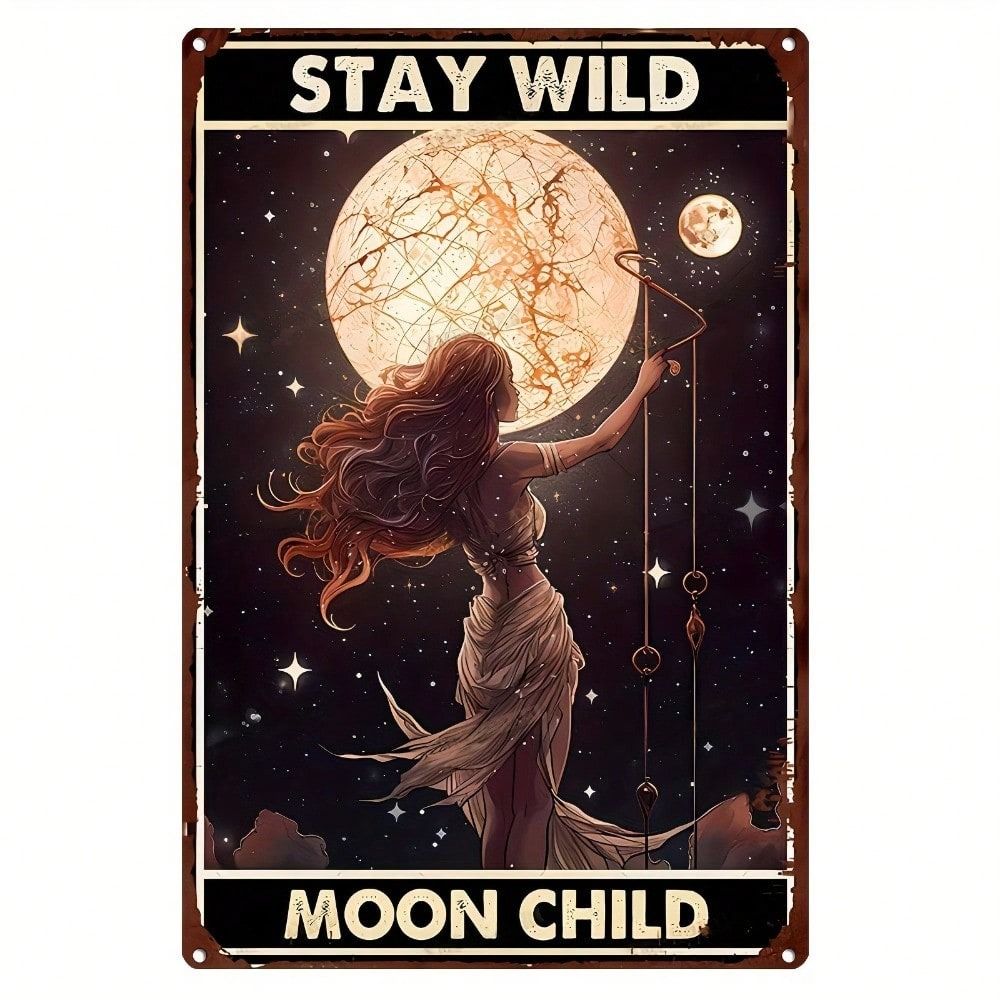 Vintage Sci-Fi Fairy Metal Tin Sign 20x30cm Retro Wall Art