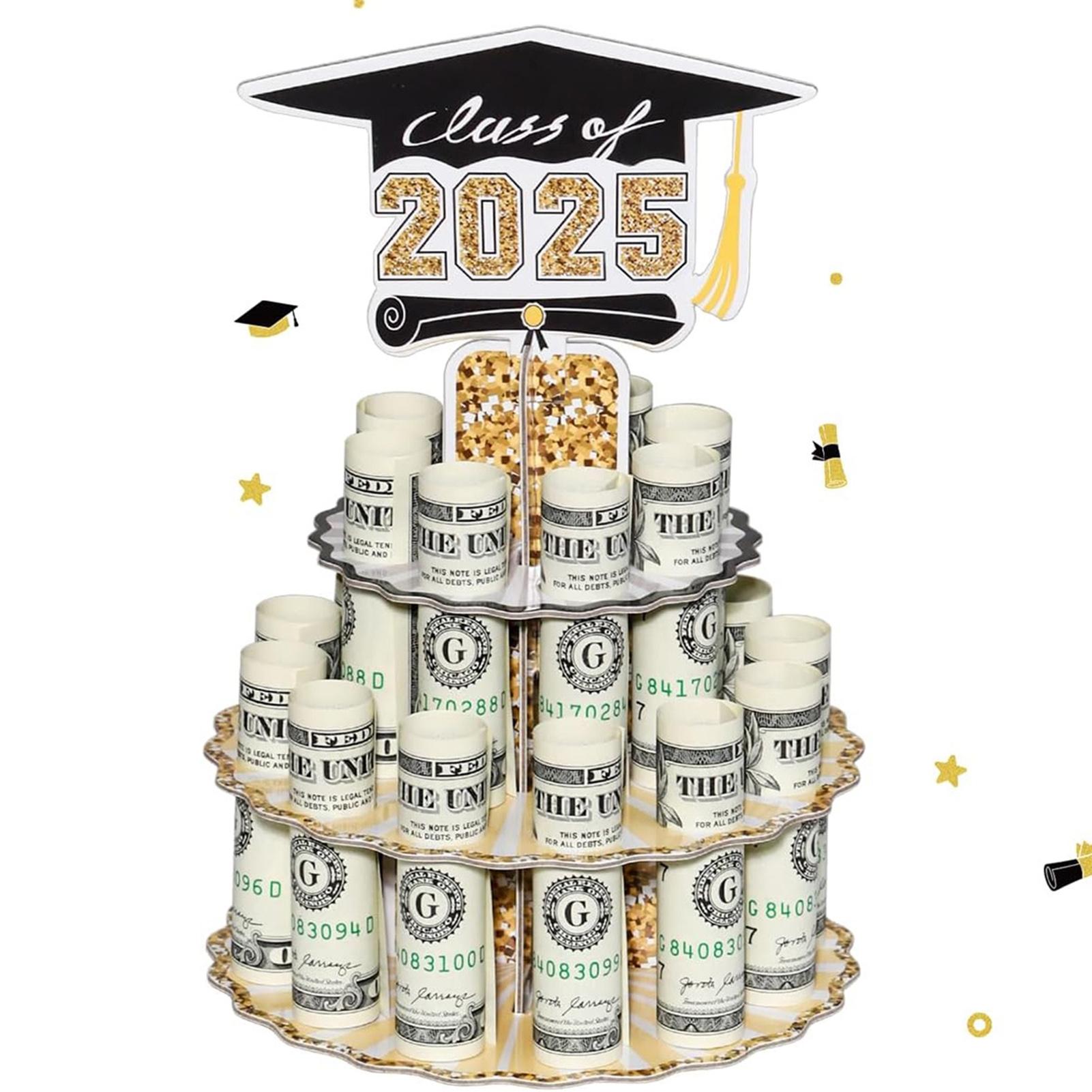 

2025 Graduation Money Card Holder Congratulation Card Holder Money Cake for Holiday Table Party Decorations