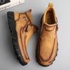 38-48 Mens Genuine Leather Boots Fashion Zipper Shoes Leather Men Ankle Boots
