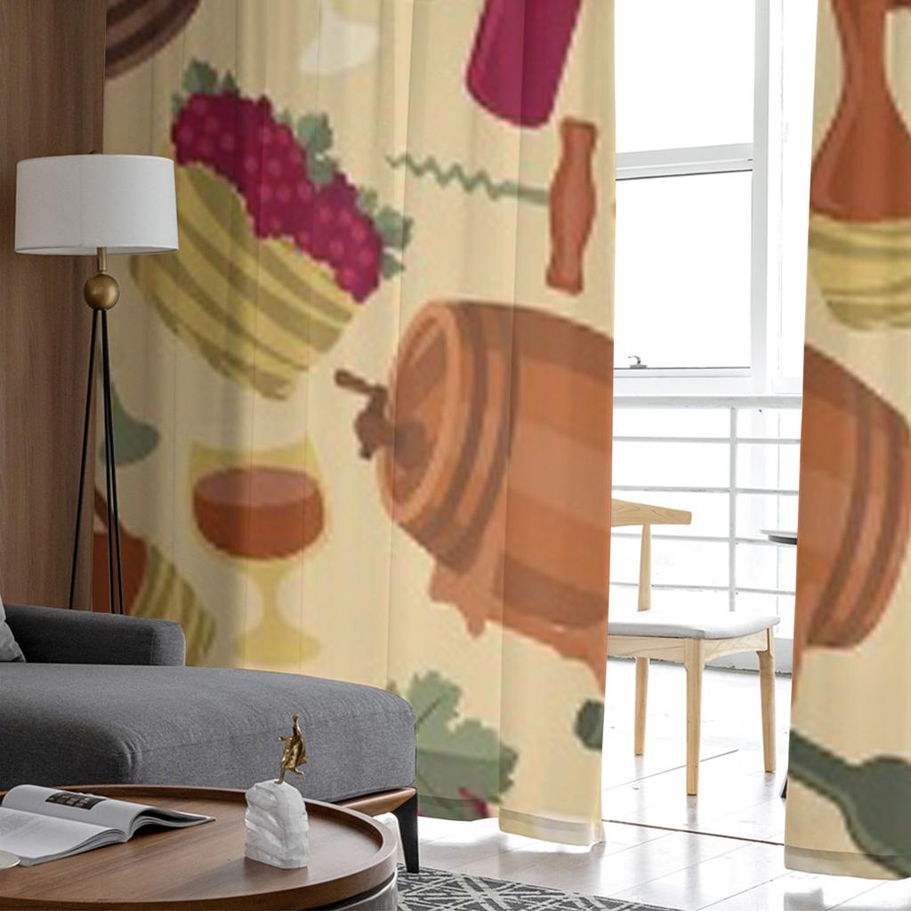 Nahtlose Muster für Wein Weingüter und Restaurants Chiffon Gardinen Wohnzimmer Schlafzimmer Dekor Fenster Voiles Tüll Vorhang