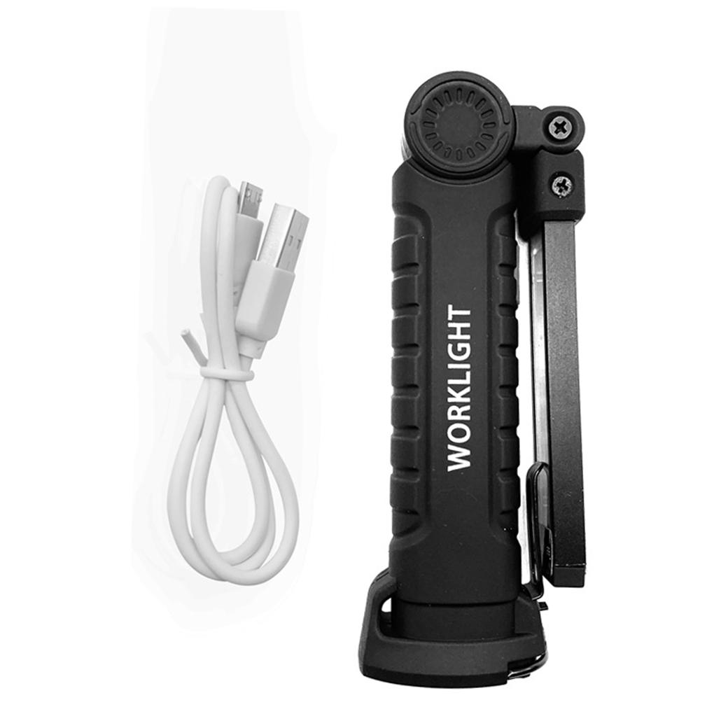 Rechargeable Work Light COB+LED Flashlight Magnetic Hand Torch Inspection Lamp