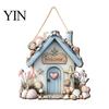 Summer Beach Party Decorations Coastal Wooden Wreath, Ocean Welcome Sign, Starfish Shell Nautical Handmade Sign Front Door Hanger for Porch,
