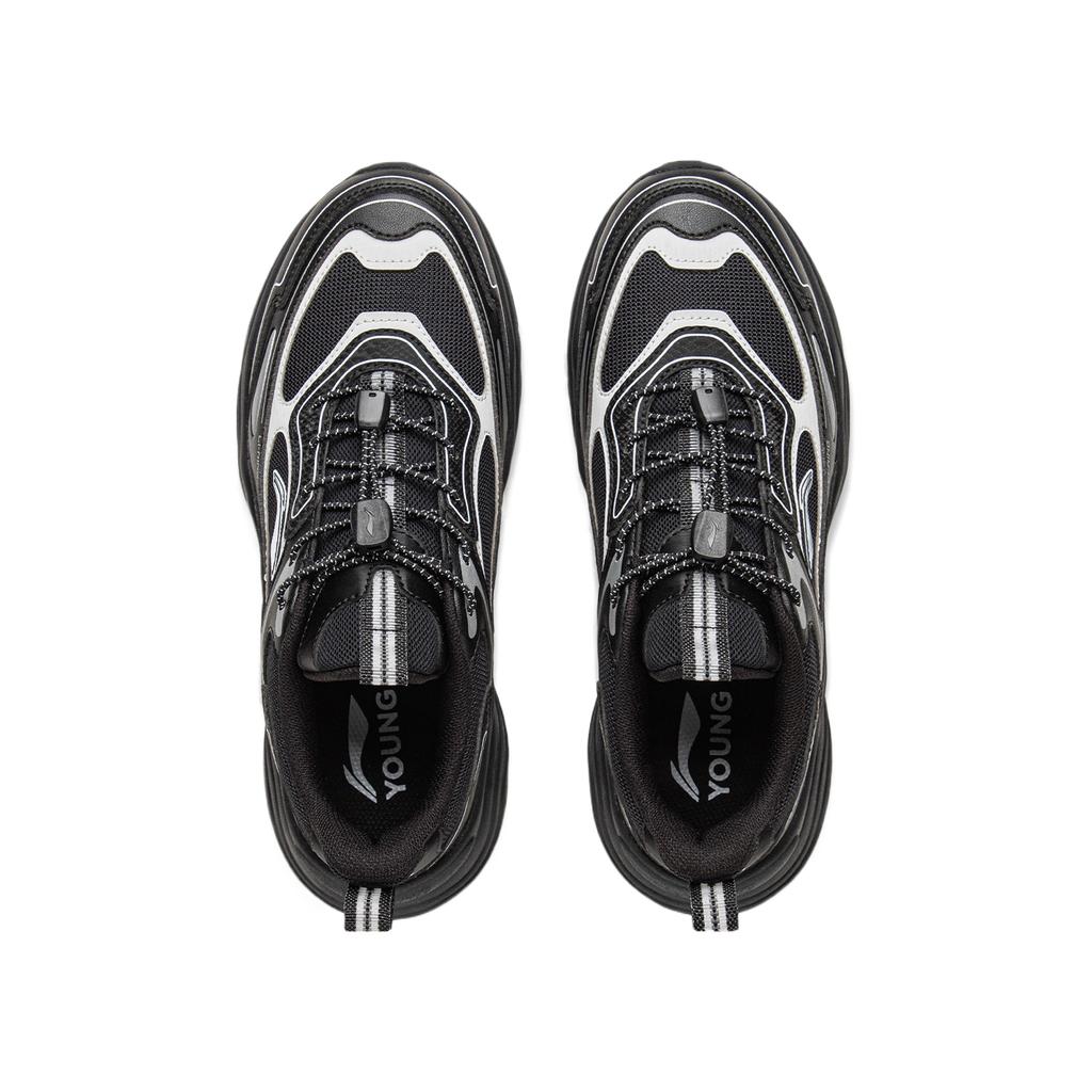 Li Ning Kids Sports Lifestyle Series Comfortable Fashion Versatile Low-Top Casual Shoes Kids Casual Shoes Black YKCV074-13