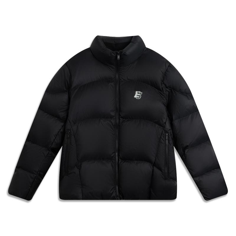 

Li Ning Mens Short Winter 2025 Badfive Duck Down Windproof Warm Jacket Men Jacket AYMV499-3 L