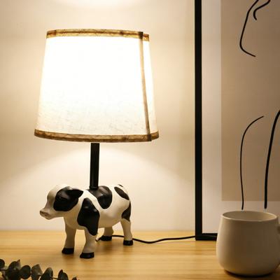 Cute Spotted Cow Table Animal Night Kids Bedroom Desk Light for Lamp Cartoon & Nursery Decor