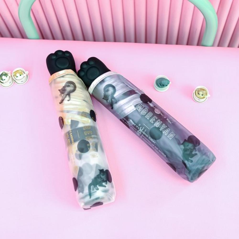 Wpc Transparent 3 Fold Umbrella Dot Nyanbrella Pt Om006 002 GRAY_MINI