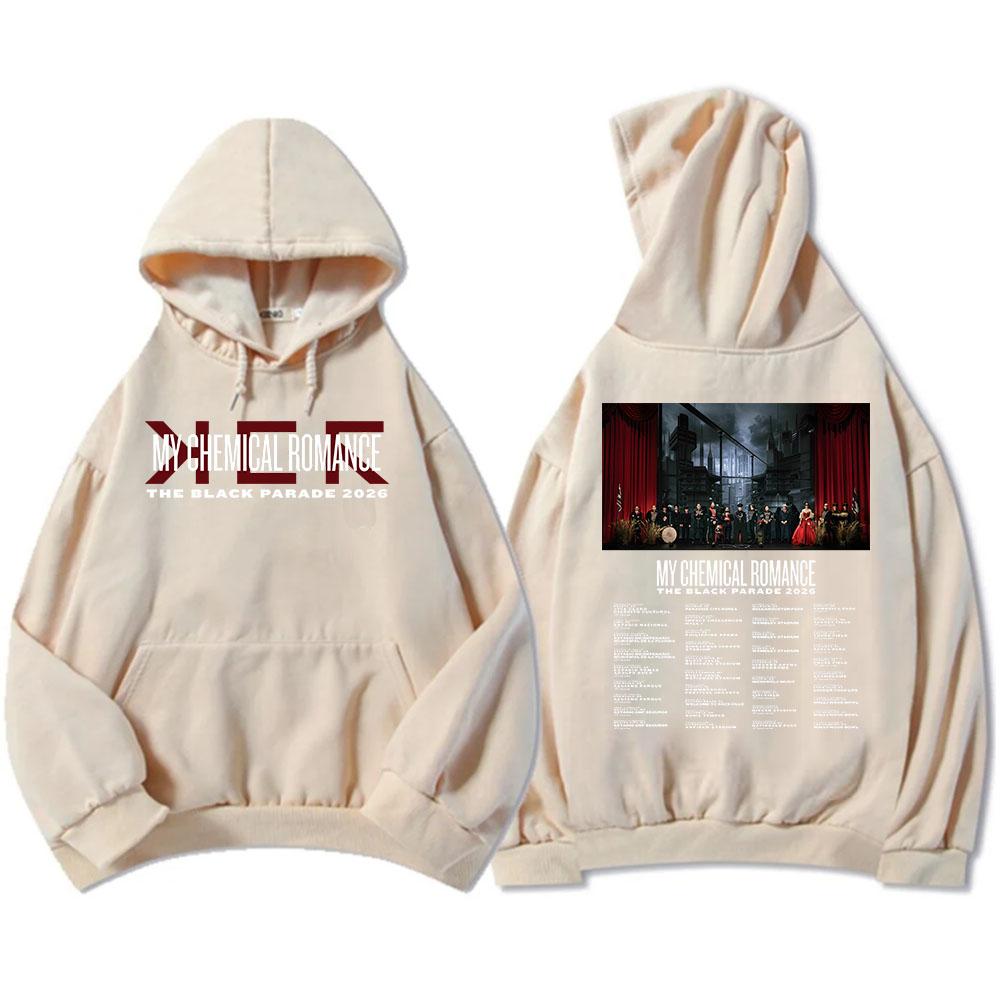 THE BLACK PARADE 2026 Tour Hoodies Rock Band My Chemical Romance Sweatshirts Winter Long Sleeve Fleece Print Hoody