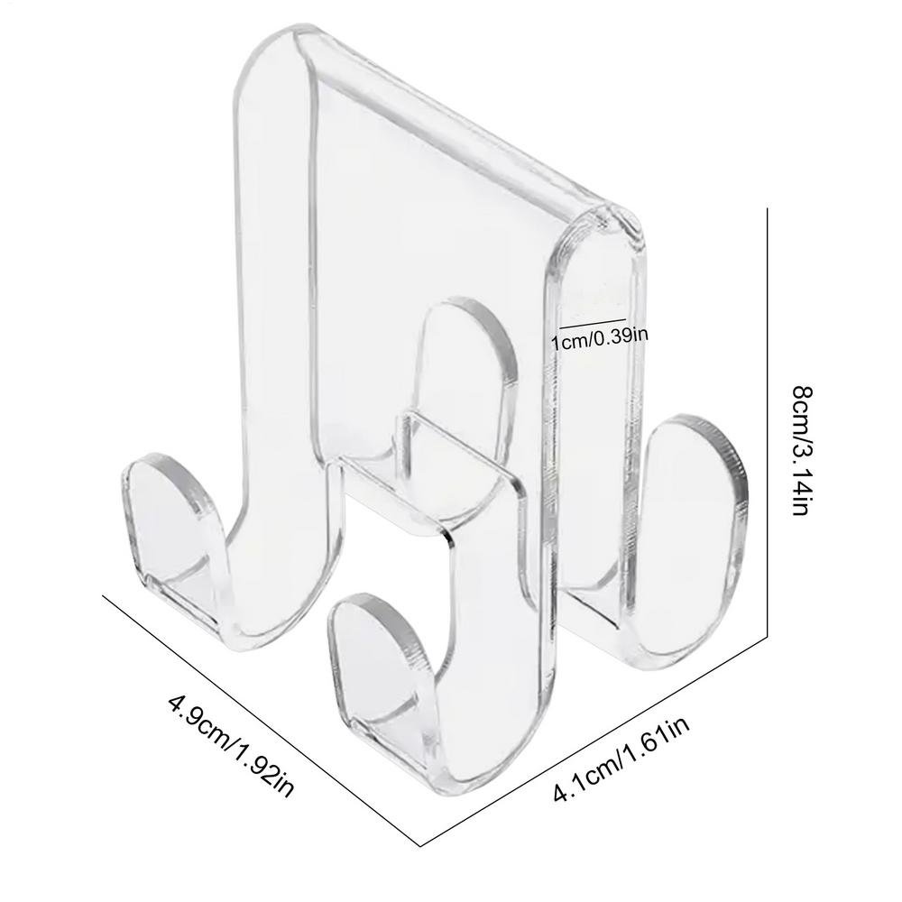 1pcs Acrylic Shower Door Hook Acrylic Shower Towel Hooks Transparent Storage Tool For Washcloth Robe Clothes And Towel