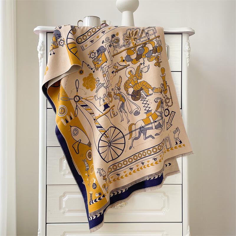 Elegant Double-Sided Jacquard Winter Scarf 190x65cm