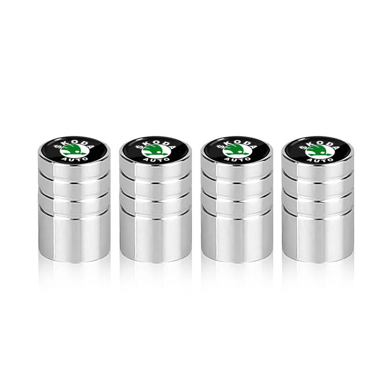 2025 Hot 4Pcs Metal Car Wheel Tire Valve Caps Covers Auto Accessories For Skoda Octavia Fabia Superb Yeti Rapid Kodiaq Kamiq Kar