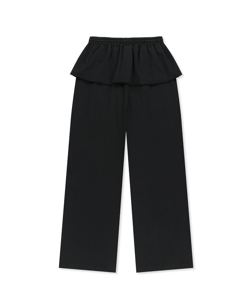 Mattengkim Layered Skirt Jersey Pants In Black