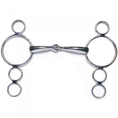 Jp Korsteel 3-Ring-Dutch-Gag-Gebiss aus Edelstahl mit Gelenk