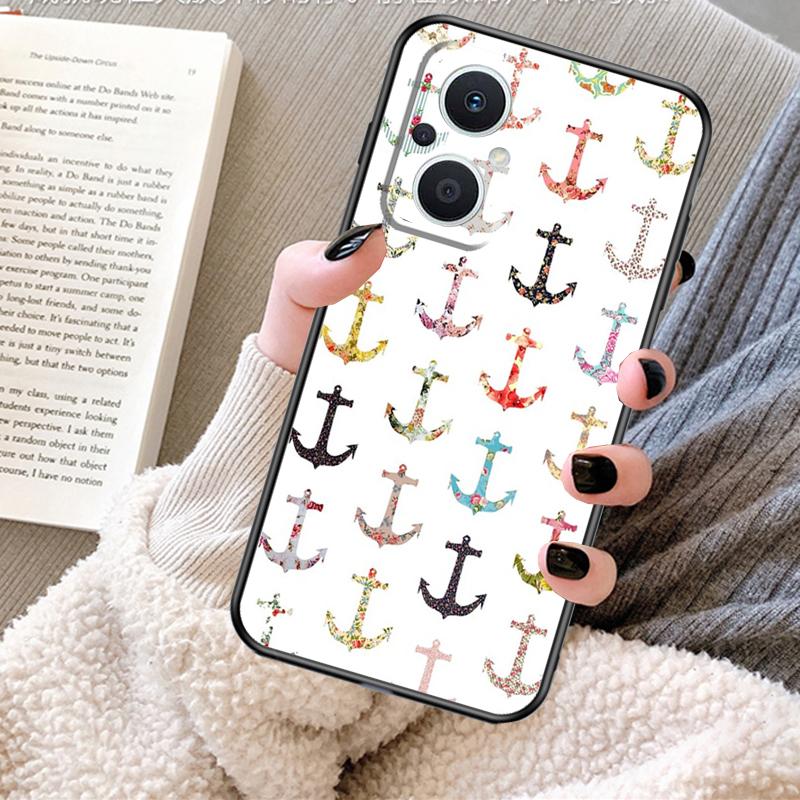 Stripes Anchor Boat Ship Case For OPPO Reno 13 13F 12 11 F 8T 7 8 10 Pro OPPO Find X8 Pro X6 X3 X5 Lite Cover Fundas