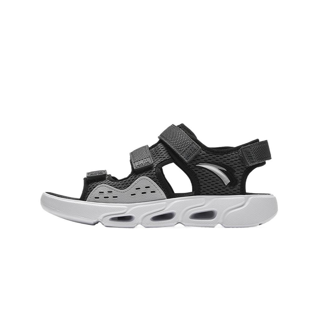 Anta Comfortable Lightweight Non-Slip Low-Top Kids Sandals Kids sandals Castle-Gray Silver Black 312436915-1