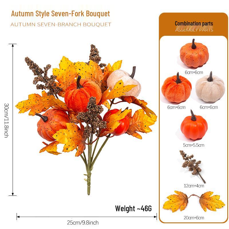 Cross-Border Pumpkin & Maple Leaf Bundle for Autumn, Thanksgiving, & Halloween Decor