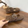 Fleece Flat-soled Fluffy Shoes for Women To Wear Outside 2025 Autumn and Winter New Korean Version of Gentle Fairy Wind Word Mary Jane Cotton Shoes