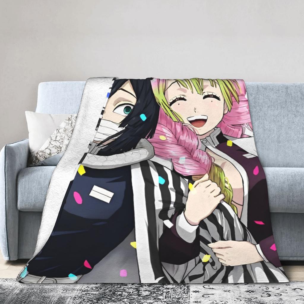 Kimetsu No Yaiba Zenitsu Anime Blanket  Flannel Vintage Warm Throw Blankets for Chair Covering Sofa Decoration