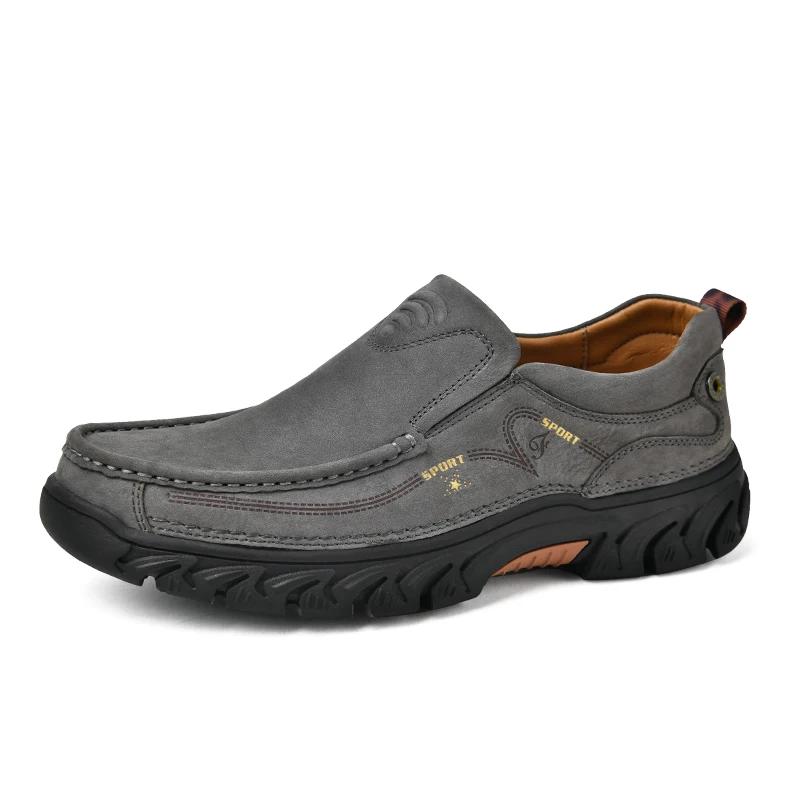 New Men Shoes Luxury Brand Mens Loafers Genuine Leather Man Casual Footwear Non-slip Hiking Shoes Male High Quality Driving Shoe