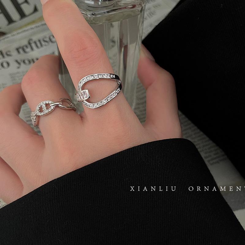 High-End 2025 Trend: Damen Stilvoller Zirkon Schweinenase Ring Zeigefinger Schmuck