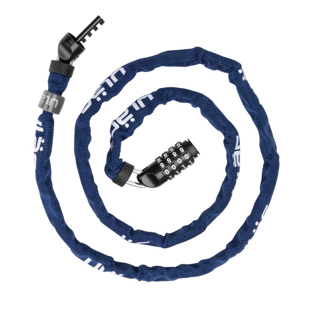 

ULAC Велосипедный цепной кодовый трос Мотоциклетный трос Высокопрочный трос Штифтовой замок, Ключевой, Замок, Замок, Замок, Замок, Сопротивление, Противоугонный, Сверхпрочный, Замок, синий