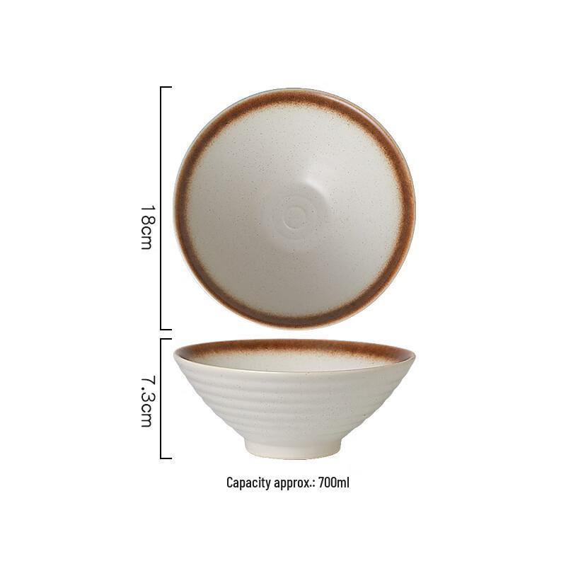 Meishangyuan Ceramic Douli Ramen Bowls (2-Pack)