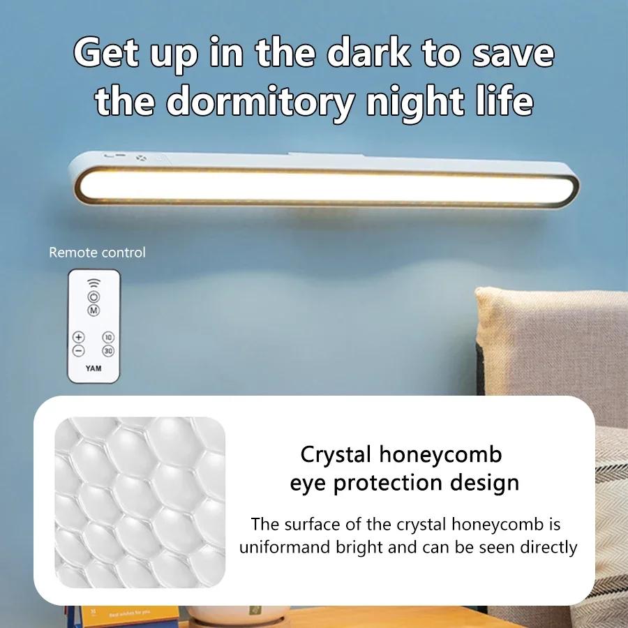 Remote Desk Lamp Magnetic Hanging Table Lamp Stepless Dimming Night Light USB Rechargeable Learning Lighting LED Reading Light
