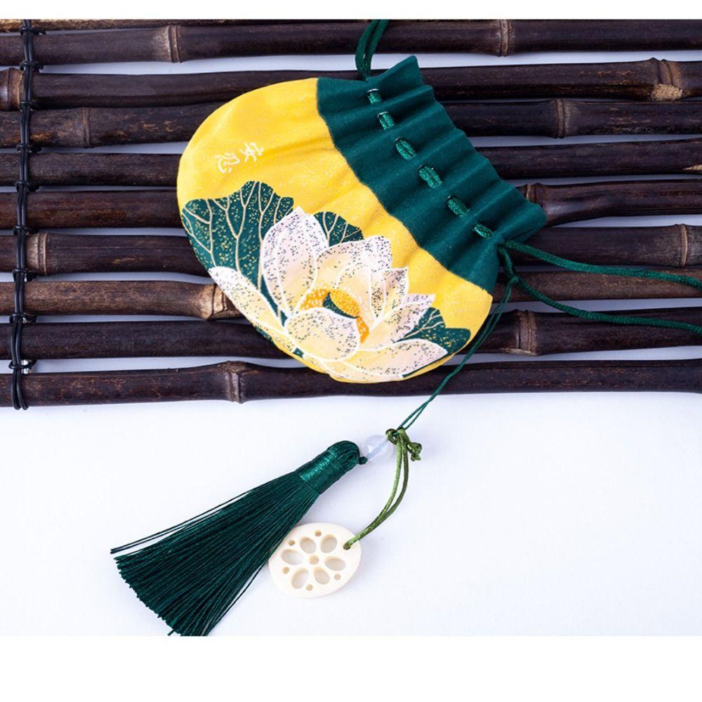 

Подвесная сумка для благословения автомобиля, мешочек в китайском стиле, карман из ткани Хан, сумка для хранения украшений, ручная кладь зелёный