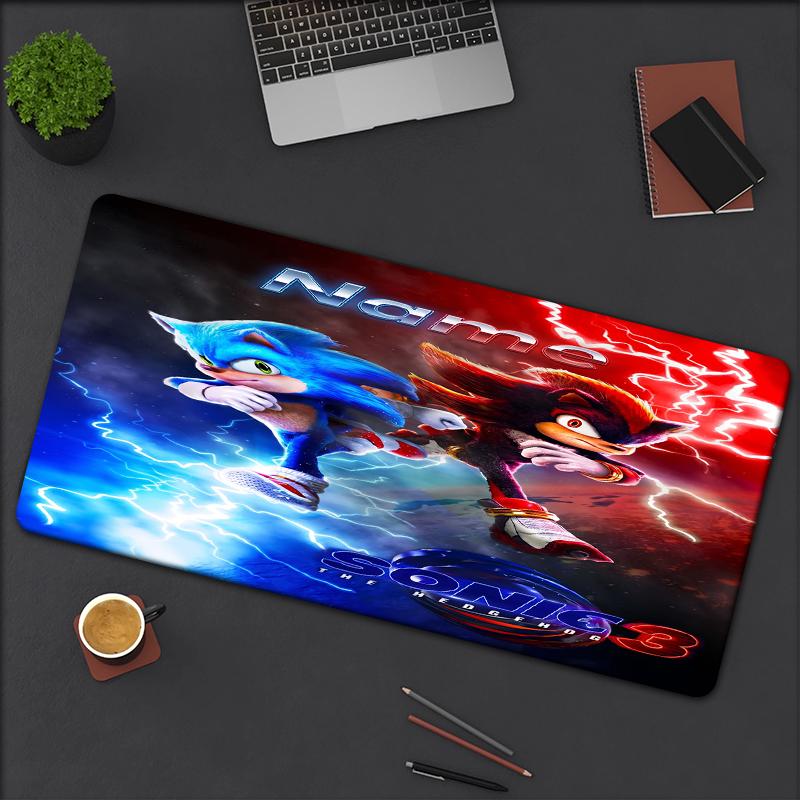 Custom Name Sonic Theme Mouse Pad Non Slip Rubber Base Multifunctional Office Home Decor Perfect For Workspace Personalization