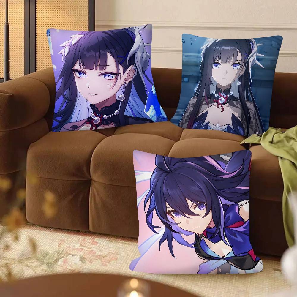 1pc Game Anime Honkai Star Rail Seele Pillow Case Fashion Square Pillowcase Bedroom Sofa Room Ins Decoration Leisure