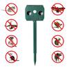 Solar Animal Repeller Ultrasonic Repellents LED Light Alarm Repels Cat Dogs Bird