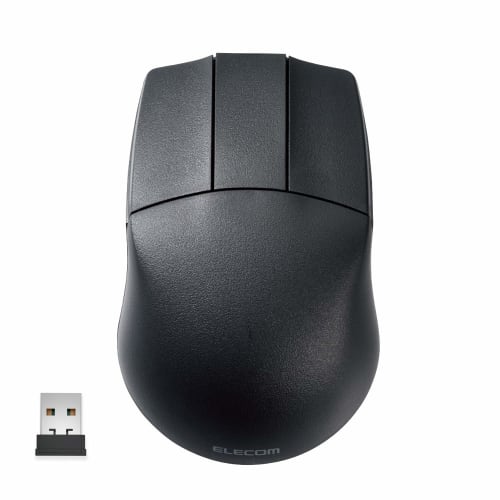 ELECOM Mouse Wireless (Receiver Included) M Size for CAD 3 Buttons Wheelless Left and Right Symmetrical 600/1200 Count 2 Level Adjustment Black M-CAD0