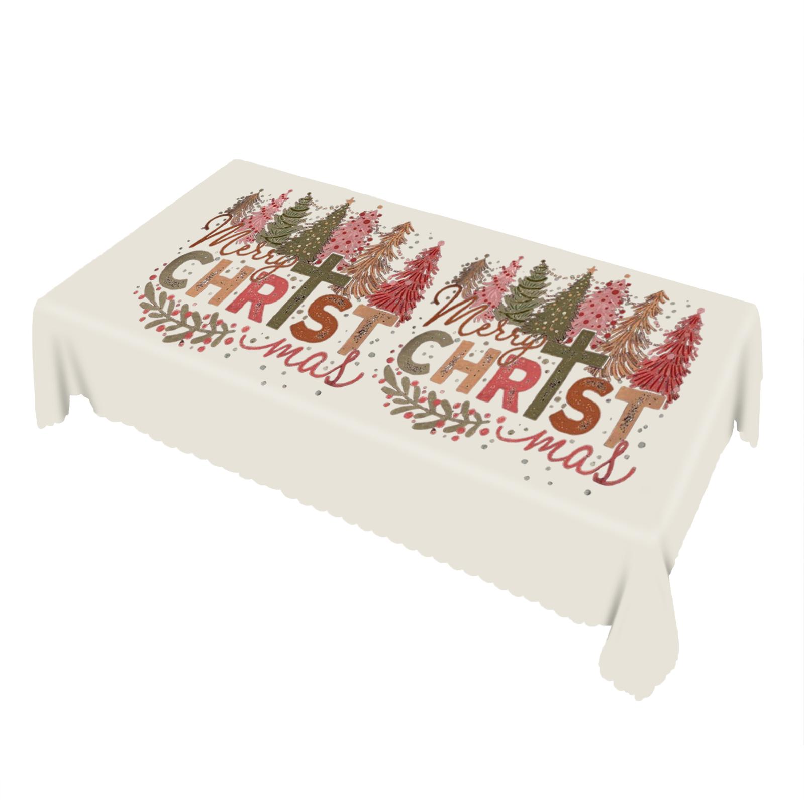 

Рождественская скатерть прямоугольная с прямым краем One Size