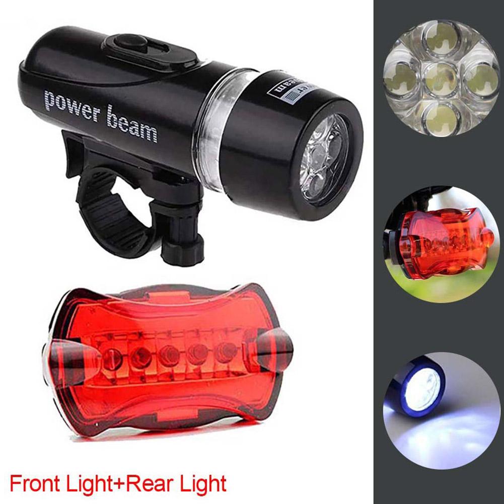LED Bicycle Front Rear Light Set MTB Bike Headlight Taillight Night Riding Safety Warning Head Tail Lamp Cycling Accessories