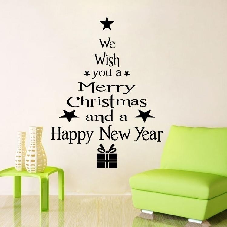 Removable Merry Christmas Tree Wall Stickers Art Vinyl Decal Home Window Decoration