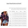 Women's Casual V-Neck Digital  Printing Shirt  Sleeves Blouse Loose Tops