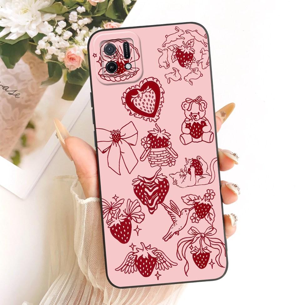 For Oppo A16k CPH2349 Casing For Oppo A16e CPH2421 Cover Fashion Cartoon Cute Funny Painted Silicone Phone Case