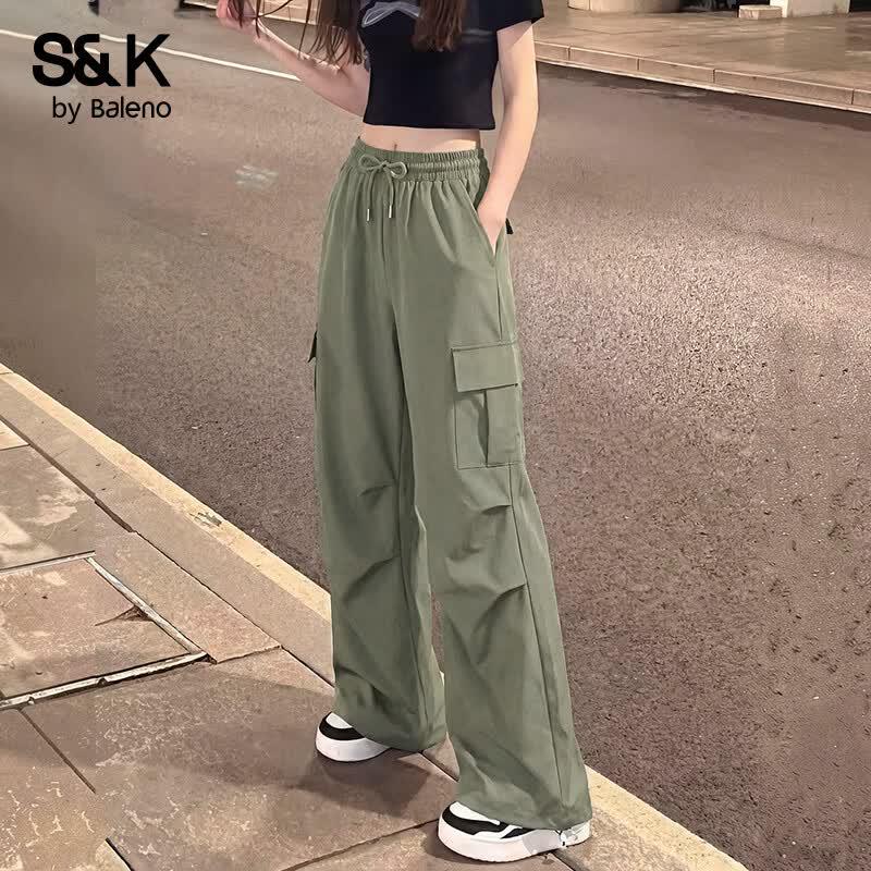 Baleno S&K Women s High-Waist Wide-Leg Cargo Pants XL