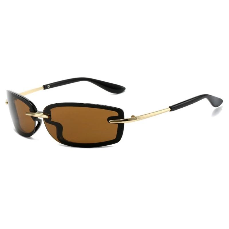 Trendy Y2K Rimless Sunglasses Women Steampunk Goggles Punk Shades UV400 Protection Unisex Outdoor Eyewear