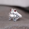 Cute Women Men Simple Design Rings Vintage Owl Frog Smiling Ring For Woman Girl Ancient Silver Color Retro Punk Jewelry Gift