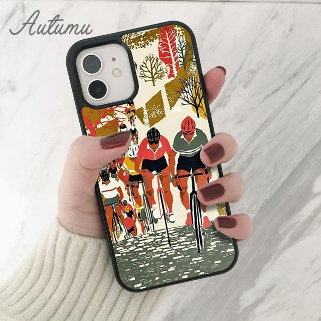 Bike Cycling Art Phone Case for iPhone 11 12 13 14 Pro Max Mini X XR XS SE 2020 5 6S 7 8 Plus Samsung Galaxy S21 S22 Cover Shell